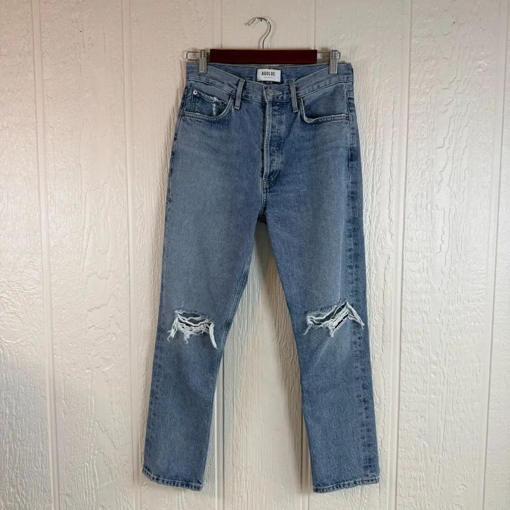 Agolde Riley High Rise Straight Crop Jeans